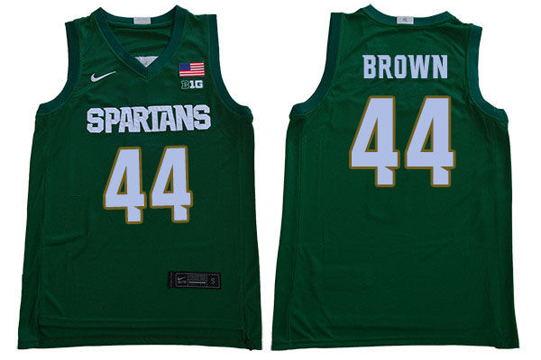 Men Michigan State Spartans #44 Gabe Brown NCAA Nike Authentic Green College Stitched Basketball Jersey HC41N61TP